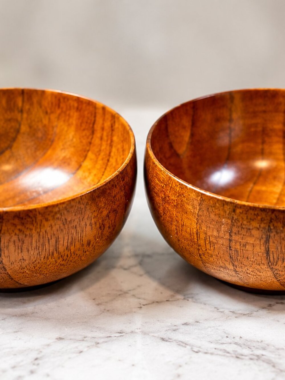 RB-10--Hand-Turned Wooden Bowl Set of 2 – Natural Wood Rustic Décor